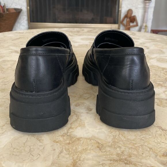 Design Lab Meera Lug Platform Loafers Black Vegan Leather - Picture 10 of 14